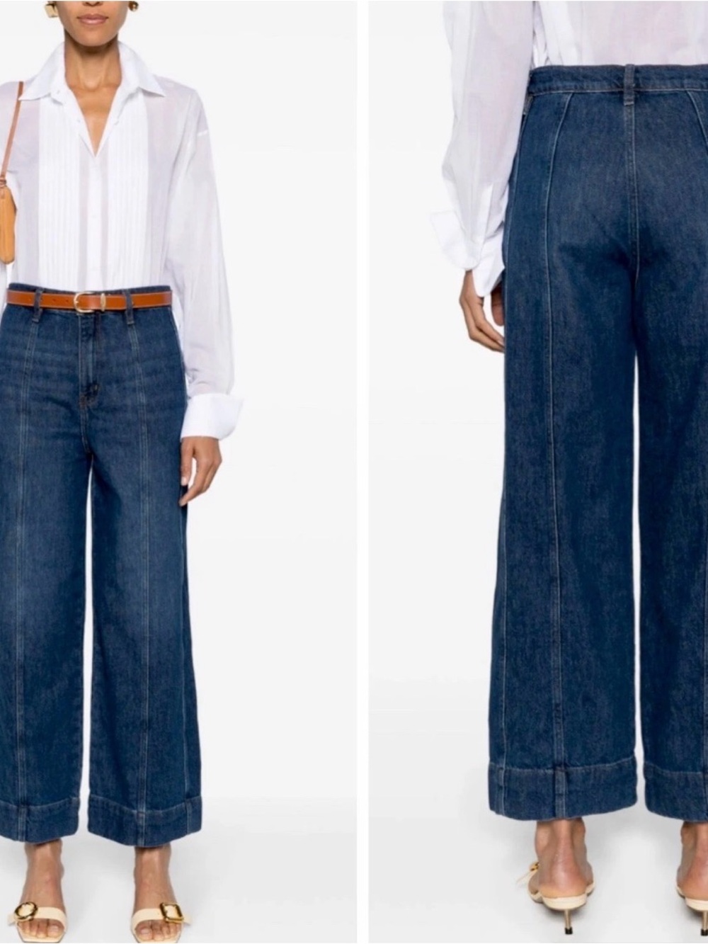 Frame Denim Dark Blue Wide-Leg High-Rise Jeans Sz 28 NWT
